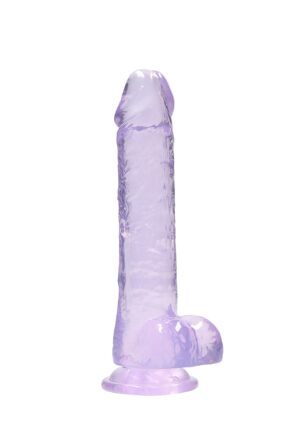 8" / 19 cm Realistic Dildo with Balls Purple - Afbeelding 1