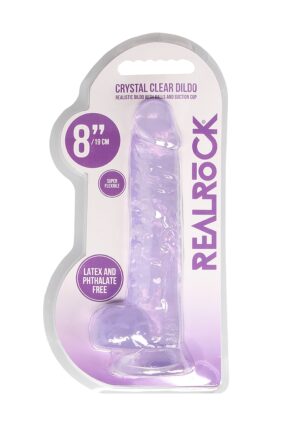 8" / 19 cm Realistic Dildo with Balls Purple - Afbeelding 2