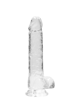 8" / 19 cm Realistic Dildo with Balls Transparent - Afbeelding 1