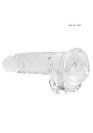 8" / 19 cm Realistic Dildo with Balls Transparent - Afbeelding 5