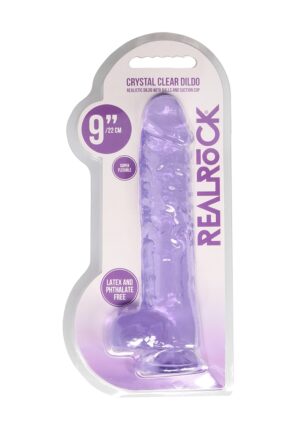 9" / 22 cm Realistic Dildo with Balls Purple - Afbeelding 2