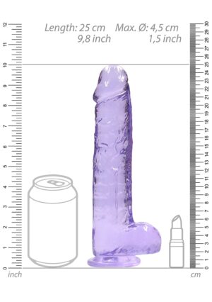 9" / 22 cm Realistic Dildo with Balls Purple - Afbeelding 3