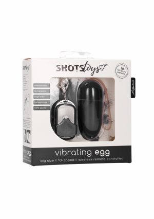 10 Speed Remote Vibrating Egg - Big - Black - Afbeelding 2