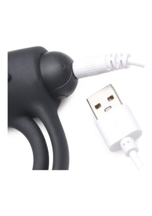 Silicone Cock Ring & Bullet with Remote Control - Black - Afbeelding 4