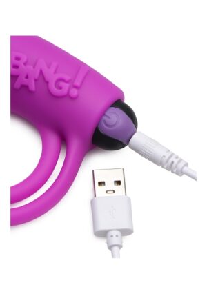 Silicone Cock Ring & Bullet with Remote Control - Purple - Afbeelding 4