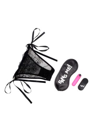 Power Panty Lace Panties. Bullet. & Blindfold Kit - Pink - Afbeelding 1