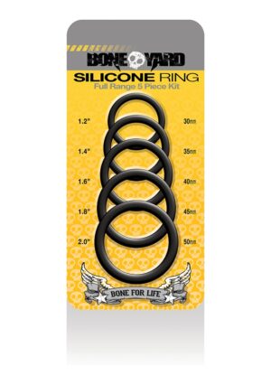 Silicone Ring 5 Pcs Kit - Black - Afbeelding 2