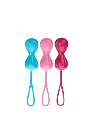 Power Balls Kegel Set of 3 - Turquoise/Red/Pink - Afbeelding 1