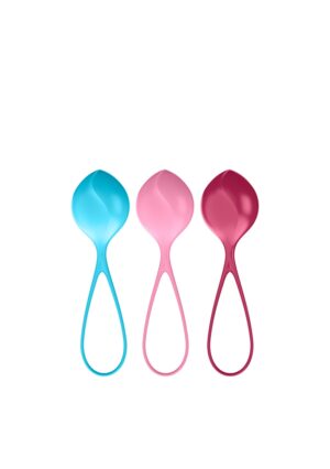 Strengthening Balls Kegel Set of 3 - Turquoise/Red/Pink - Afbeelding 1
