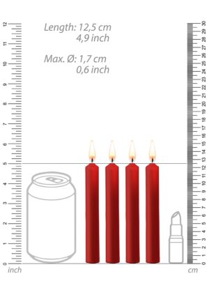 Teasing Wax Candles - Parafin - 4-pack - Red - Afbeelding 4