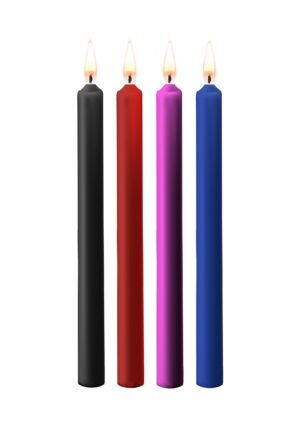 Teasing Wax Candles Large - Parafin - 4-pack - Mixed Colors - Afbeelding 1