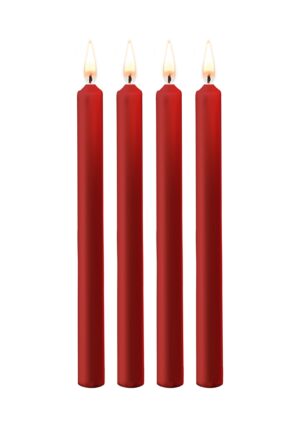 Teasing Wax Candles Large - Parafin - 4-pack - Red - Afbeelding 1