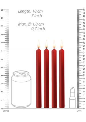 Teasing Wax Candles Large - Parafin - 4-pack - Red - Afbeelding 4