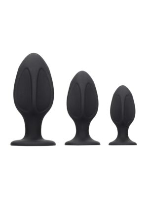Diamond Shape Butt Plug Set - Black - Afbeelding 1