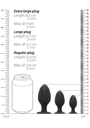 Diamond Shape Butt Plug Set - Black - Afbeelding 2