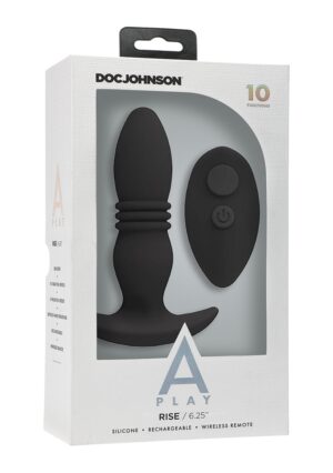 A-Play - RISE - Silicone Anal Plug with Remote - Black - Afbeelding 2