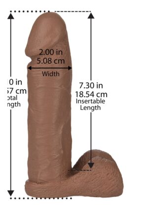 Vac-U-Lock - 8 Inch Realistic Cock Brown - Afbeelding 2