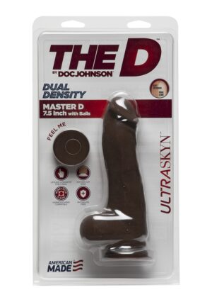 The D - Master D - 7.5 Inch With Balls Ultraskyn - Chocolate - Afbeelding 2