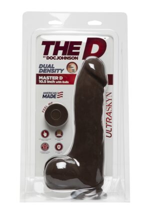 The D - Master 10.5 Inch W/Balls Ultraskyn - Chocolate - Afbeelding 2