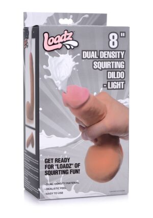 8" Dual Density Squirting Dildo - Light - Afbeelding 2