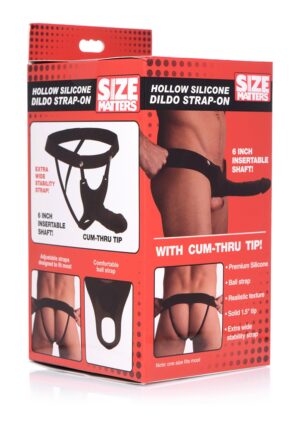 SM Hollow Silicone Dildo Strap-On - Black - Afbeelding 2