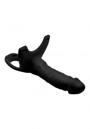 SM Hollow Silicone Dildo Strap-On - Black - Afbeelding 3
