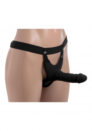 SM Hollow Silicone Dildo Strap-On - Black - Afbeelding 4