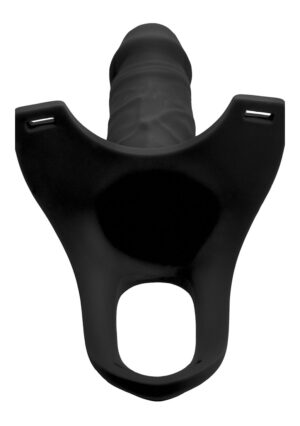 SM Hollow Silicone Dildo Strap-On - Black - Afbeelding 6