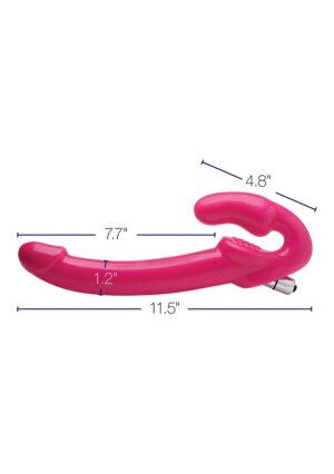 7X Revolver Slim Vibrating Strapless Strap-On Pink - Afbeelding 7