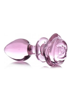 Glass Large Anal Plug - Pink Rose - Afbeelding 5