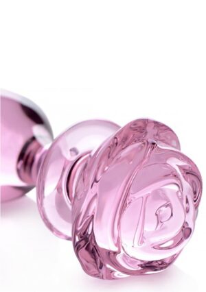 Glass Large Anal Plug - Pink Rose - Afbeelding 6