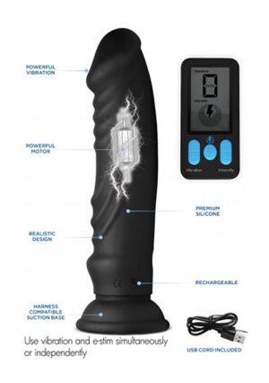 5X Vibrating & E-Stim Silicone Dildo + Remote - Afbeelding 3