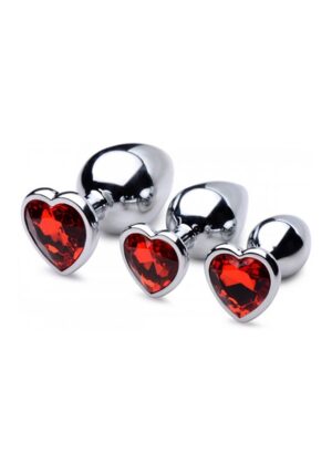 Red Heart Gem Anal Plug Set - Afbeelding 1