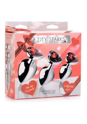 Red Heart Gem Anal Plug Set - Afbeelding 2