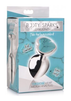 Gemstones Turquoise Heart Medium Anal Plug - Afbeelding 2