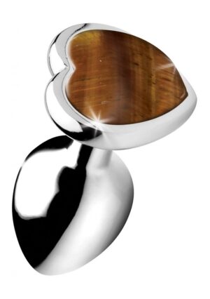 Gemstones Tiger Eye Heart Small Anal Plug - Afbeelding 1