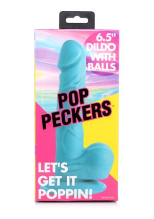 POP 6.5" Dildo with Balls - Blue - Afbeelding 12