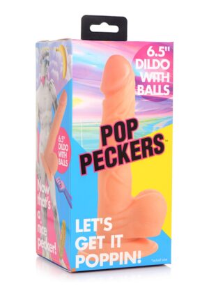 POP 6.5" Dildo with Balls - Light - Afbeelding 2