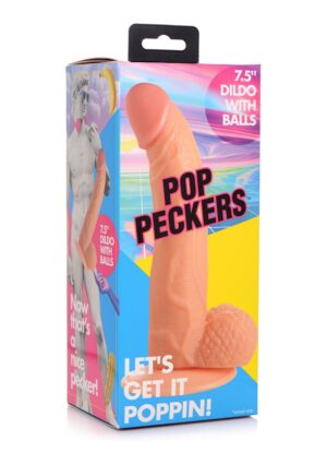 POP 7.5" Dildo with Balls - Light - Afbeelding 2