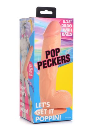 POP 8.25" Dildo with Balls - Light - Afbeelding 2