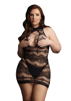 Criss Cross Neck Mini Dress - Black - OSX - Afbeelding 1