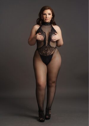 Fishnet and Lace Bodystocking - Black - OSX - Afbeelding 5