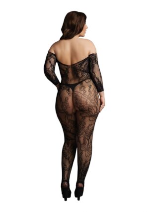 Lace Sleeved Bodystocking - Black - OSX - Afbeelding 2