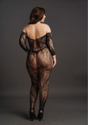Lace Sleeved Bodystocking - Black - OSX - Afbeelding 6