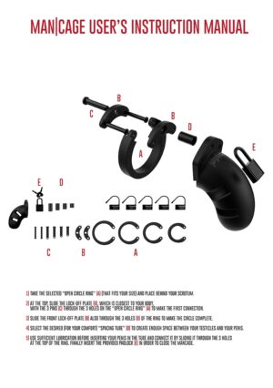 Model 20 - Chastity - 3.5" - Silicone Cock Cage - Black - Afbeelding 6