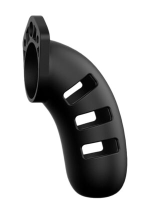 Model 21 - Chastity - 4.5" - Silicone Cock Cage - Black - Afbeelding 4