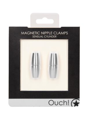 Magnetic Nipple Clamps - Sensual Cylinder - Silver - Afbeelding 2