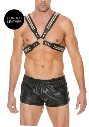 Men's Pyramid Stud Body Harness - One Size - Black - Afbeelding 1
