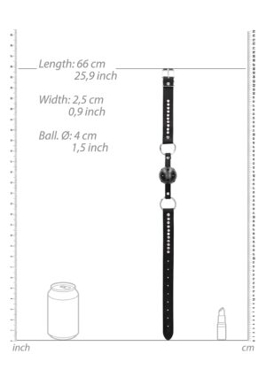 Breathable Ball Gag - with Diamond Studded Straps - Black - Afbeelding 2