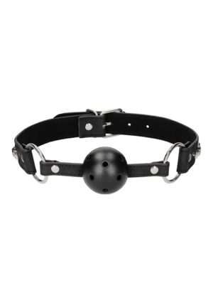 Breathable Ball Gag - with Diamond Studded Straps - Black - Afbeelding 3
